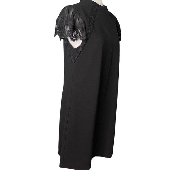 Nanette Lepore Size 10 Sheer Sleeved Fit and Flare Little Black Dress - Picture 5 of 14